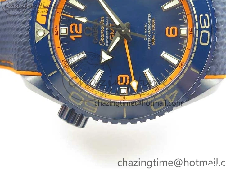 0521 Planet Ocean 45.5mm Big Blue Real Ceramic VSF 1:1 Best Edition on Blue Rubber Strap A8906 Super Clone Unique 7896